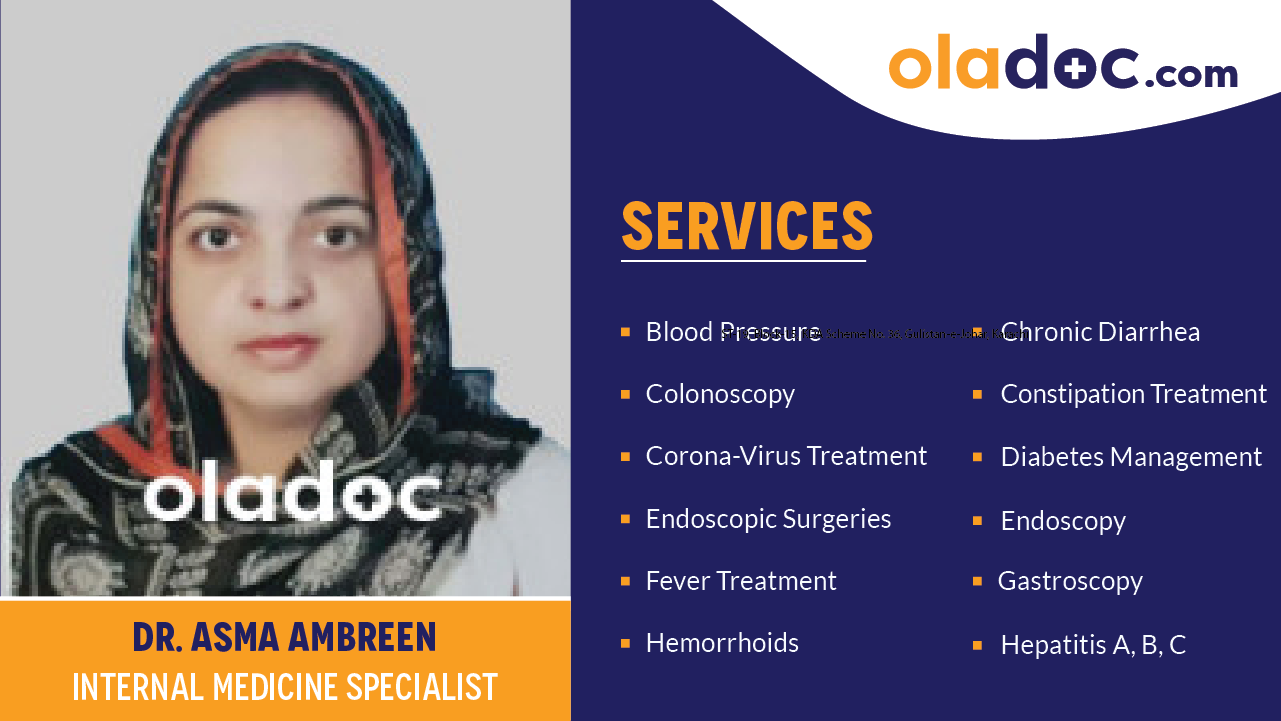 Services provided by Dr.Asma Ambreen